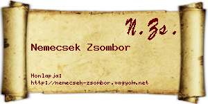 Nemecsek Zsombor névjegykártya